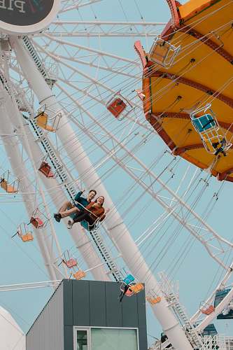 navy pier man and woman in park ride chicago